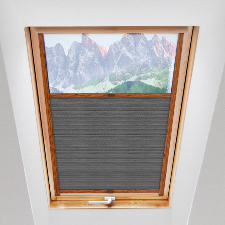 Plisa dachowa Bambus Przyciemniająca Ciemnoszara 609