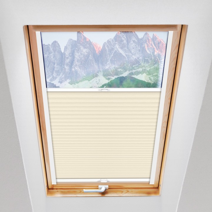 Plisa dachowa Gnieciona Przyciemniająca Kremowa 932