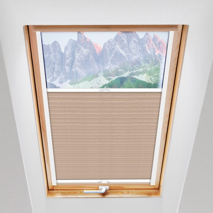 Plisa dachowa Gnieciona Przyciemniająca Ciemnobeżowa 933