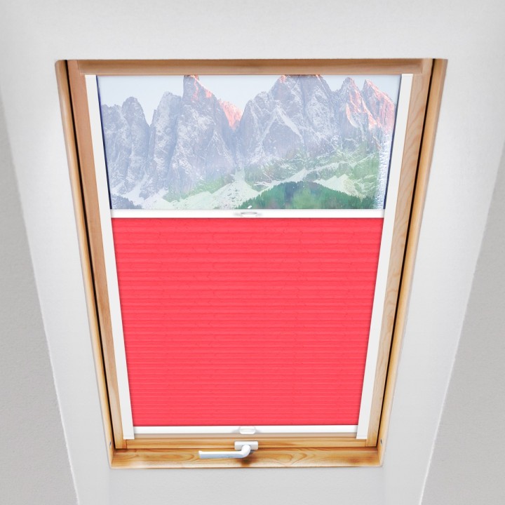 Plisa dachowa Gnieciona Przyciemniająca Czerwona Cp10452