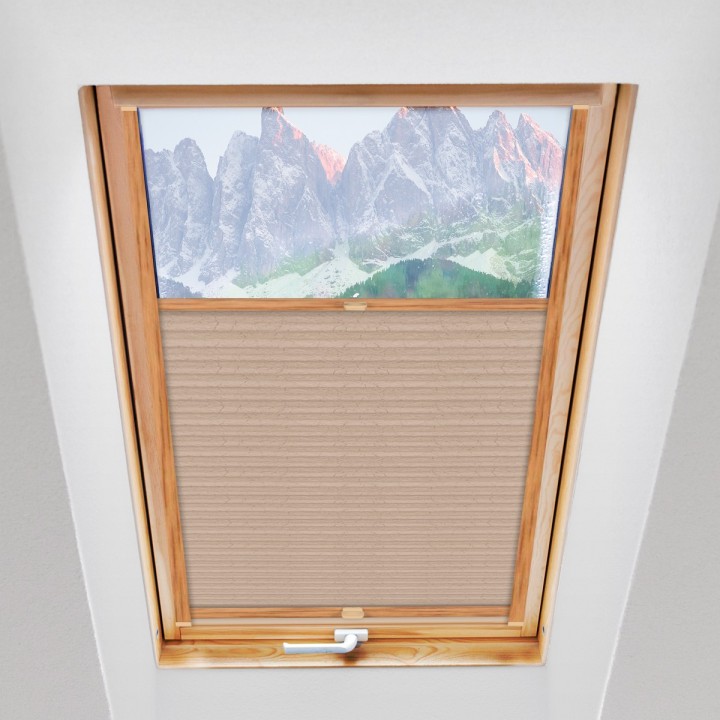 Plisa dachowa Gnieciona Przyciemniająca Ciemnobeżowa 933