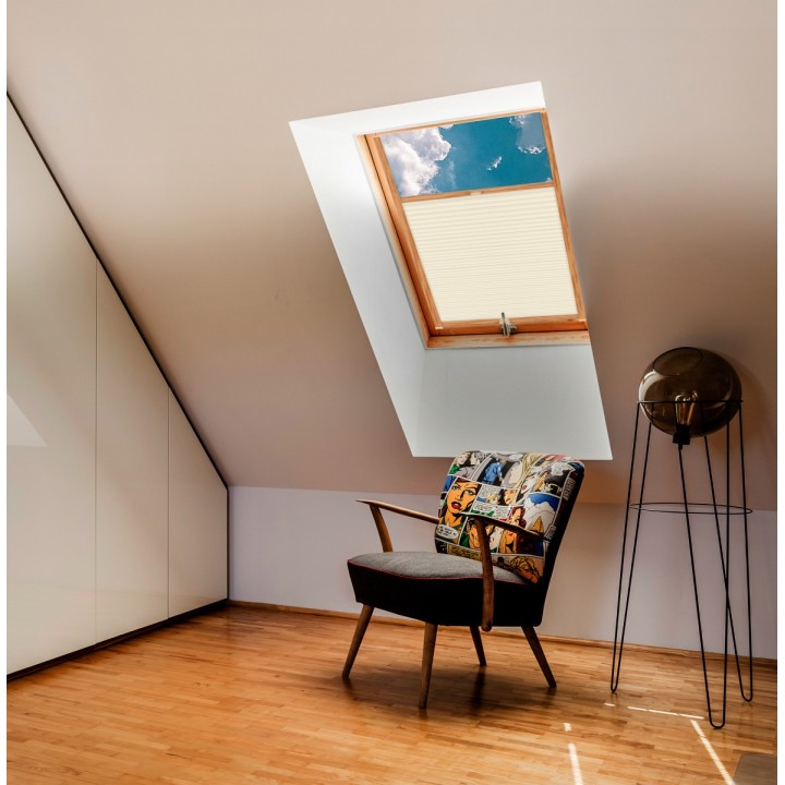 Plisa dachowa Gnieciona Przyciemniająca Kremowa 932