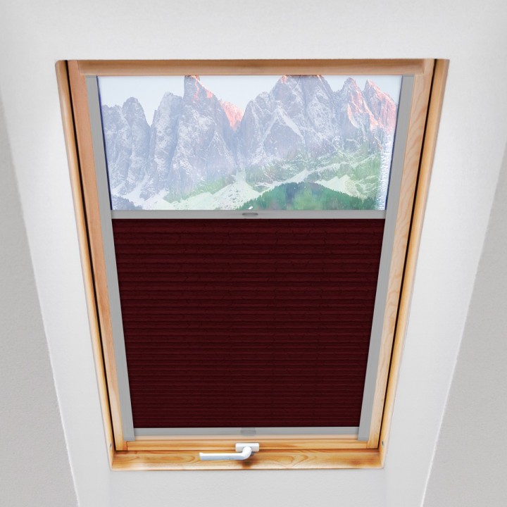 Plisa dachowa Gnieciona Przyciemniająca Bordowa 935