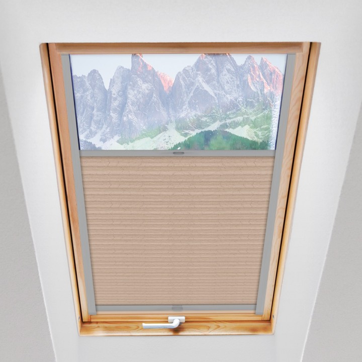 Plisa dachowa Gnieciona Przyciemniająca Ciemnobeżowa 933