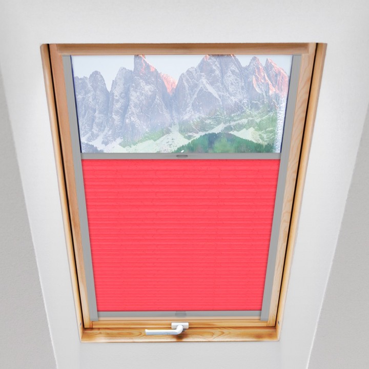 Plisa dachowa Gnieciona Przyciemniająca Czerwona Cp10452