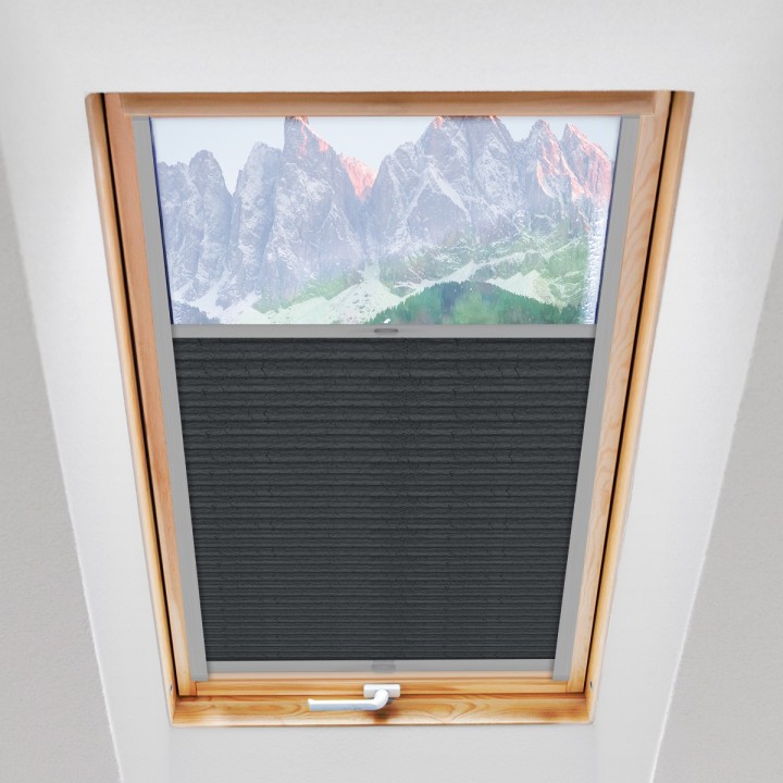 Plisa dachowa Gnieciona Przyciemniająca Szara 934