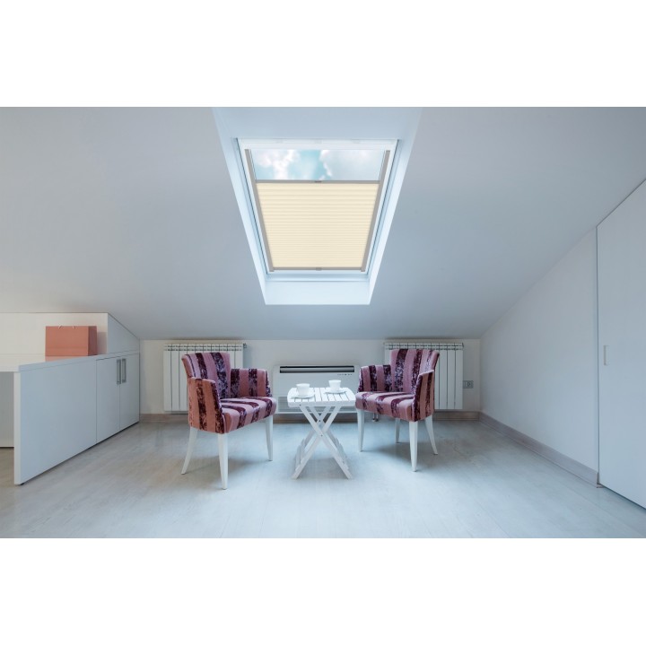 Plisa dachowa Gnieciona Przyciemniająca Kremowa 932