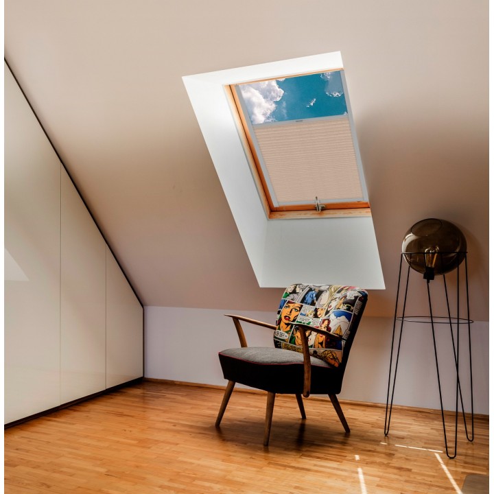 Plisa dachowa Gnieciona Przyciemniająca Ciemnobeżowa 933