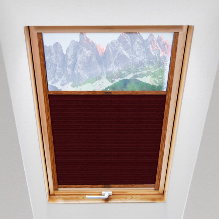 Plisa dachowa Gnieciona Przyciemniająca Bordowa 935