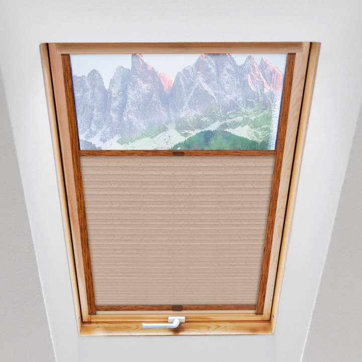 Plisa dachowa Gnieciona Przyciemniająca Ciemnobeżowa 933