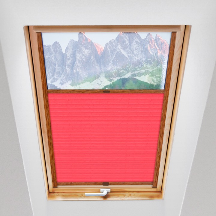 Plisa dachowa Gnieciona Przyciemniająca Czerwona Cp10452