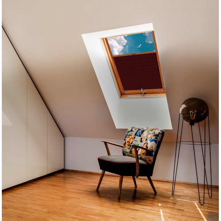 Plisa dachowa Gnieciona Przyciemniająca Bordowa 935