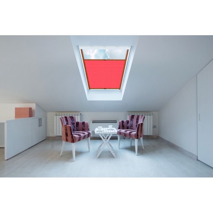 Plisa dachowa Gnieciona Przyciemniająca Czerwona Cp10452