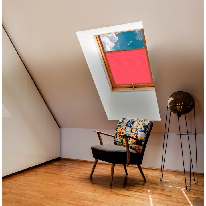 Plisa dachowa Gnieciona Przyciemniająca Czerwona Cp10452