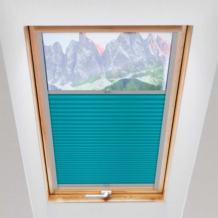 Plisa dachowa Basic Premium Przyciemniająca Turkusowa Ciemna 122