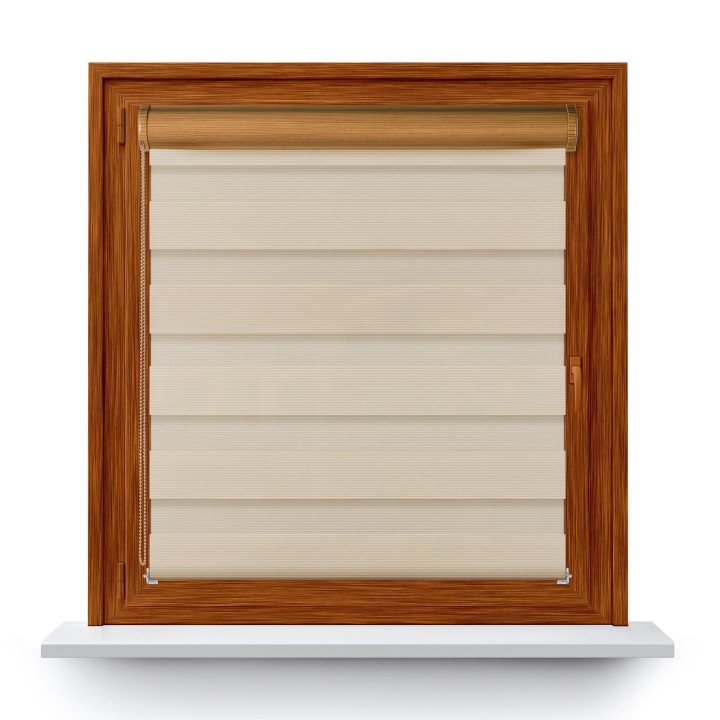 Roleta w kasecie PCV Dzień Noc Przyciemniająca Bahama XXIII z prowadnicą Beżowa Bh2303