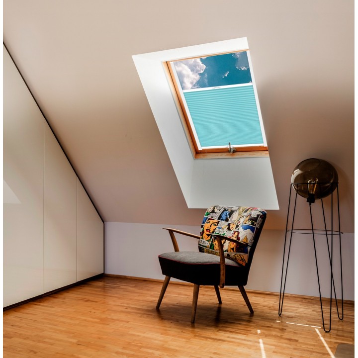 Plisa dachowa Basic Premium Przyciemniająca Błękitna 115