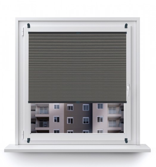 Thermo-blackout honeycomb pleated blind stalowy