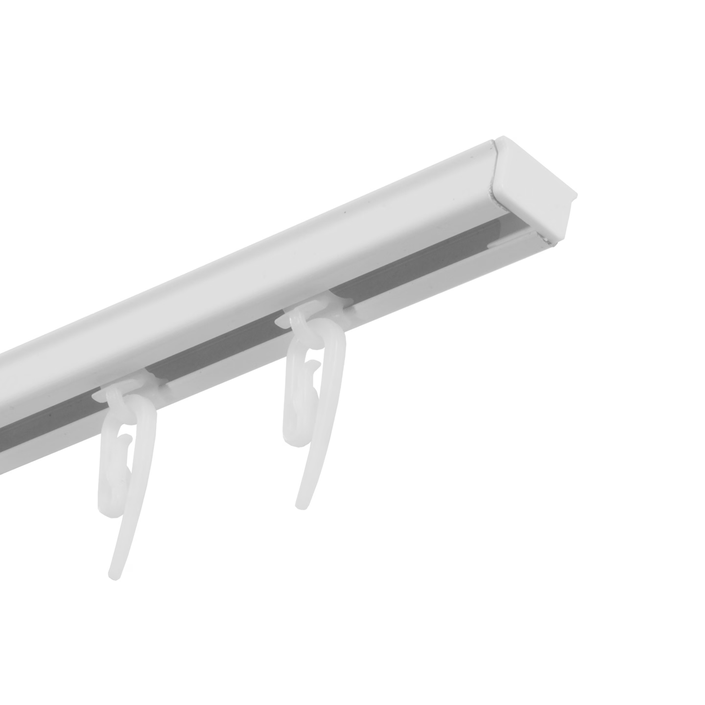 karnisz szynowy aluminiowy pojedyńczy classic z agrafkami