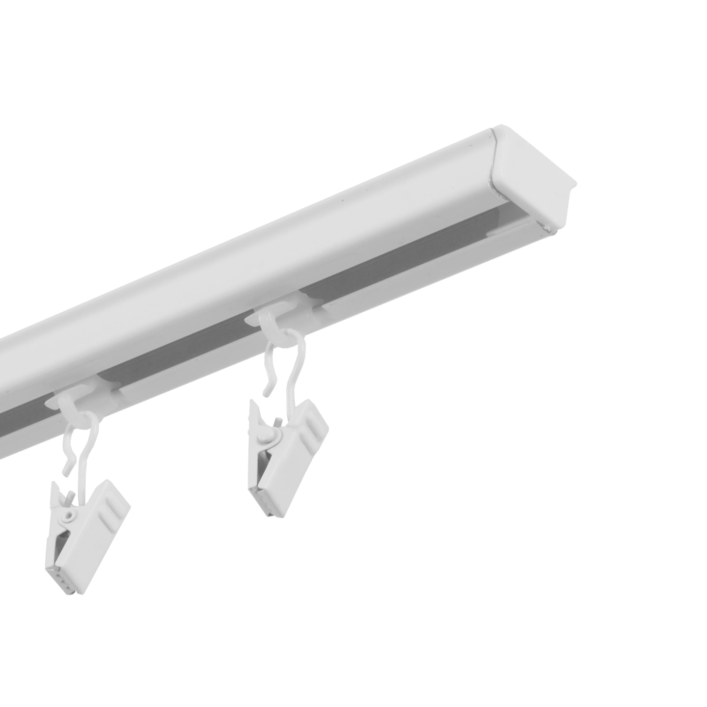 karnisz szynowy aluminiowy pojedyńczy classic z żabkami