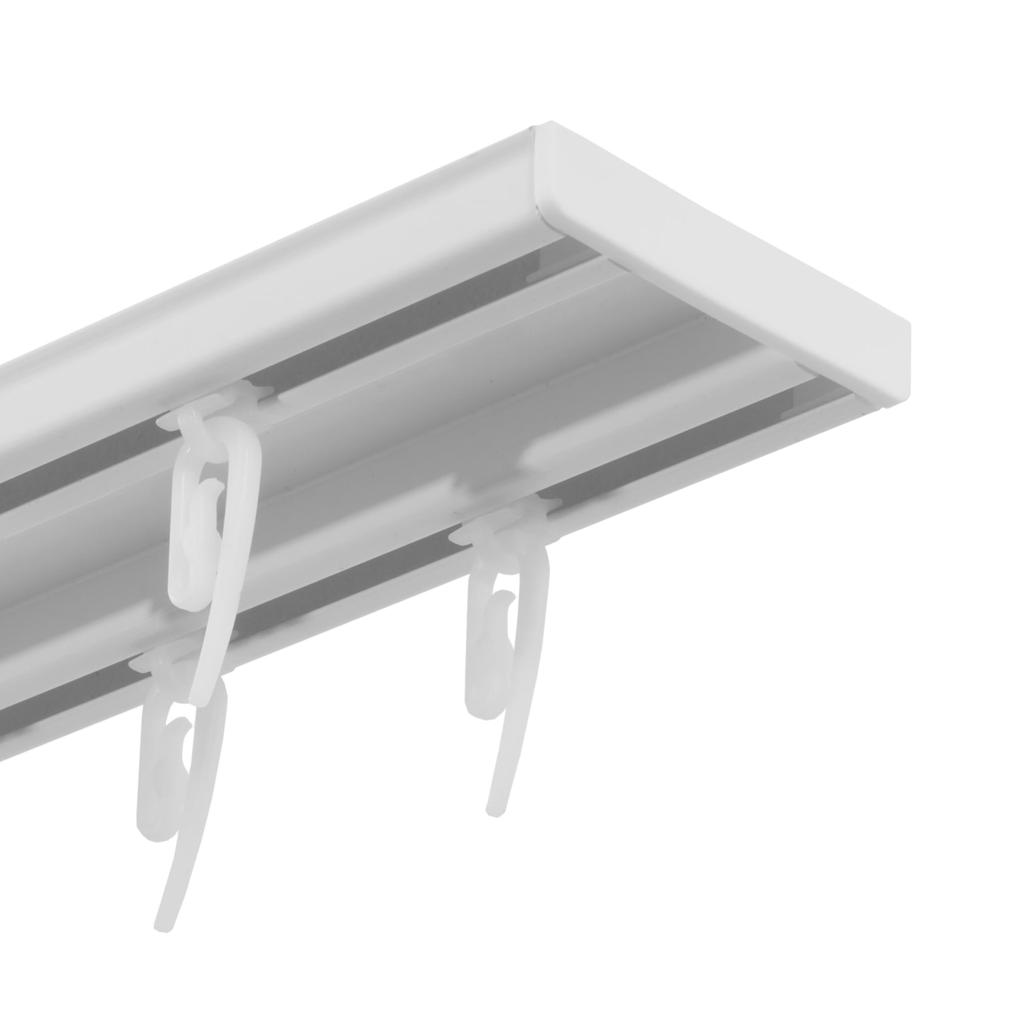 karnisz szynowy aluminiowy pojedyńczy classic z agrafkami