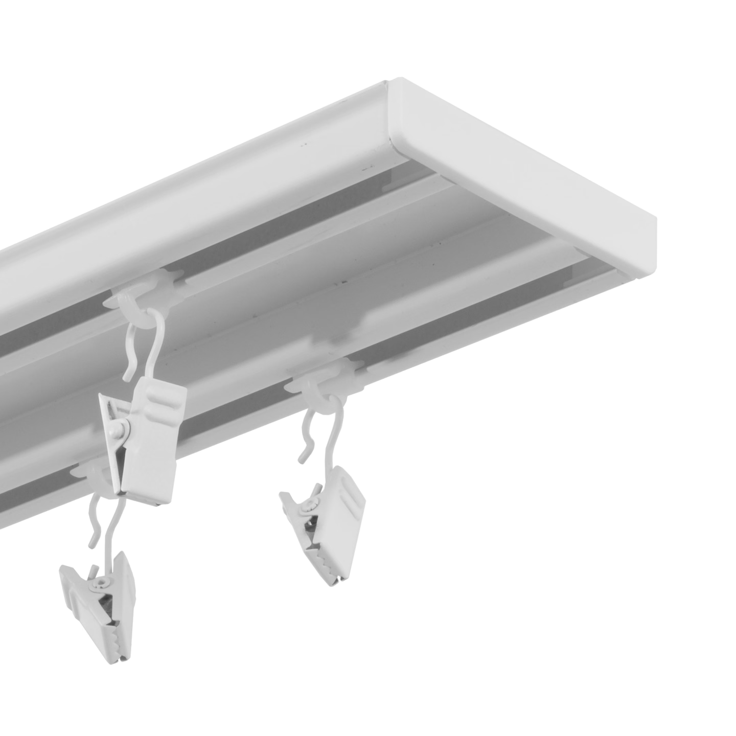 karnisz szynowy aluminiowy pojedyńczy classic z żabkami