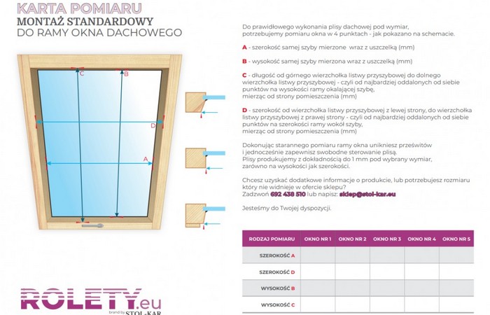 Jak dokładnie zmierzyć okno dachowe do rolet?